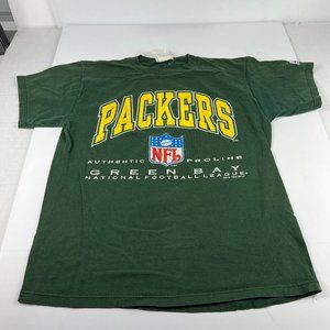 VTG 90s Logo Athletic Green Bay Packer Shirt Medium Green Faded Short Sleeve Tee